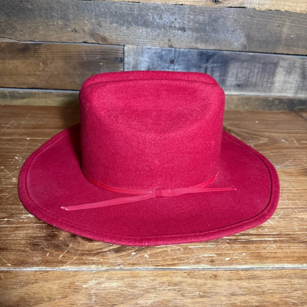 Vintage Youth Sidekicks Western Red Cowboy Hat, Lana/Laine, Size‎ L